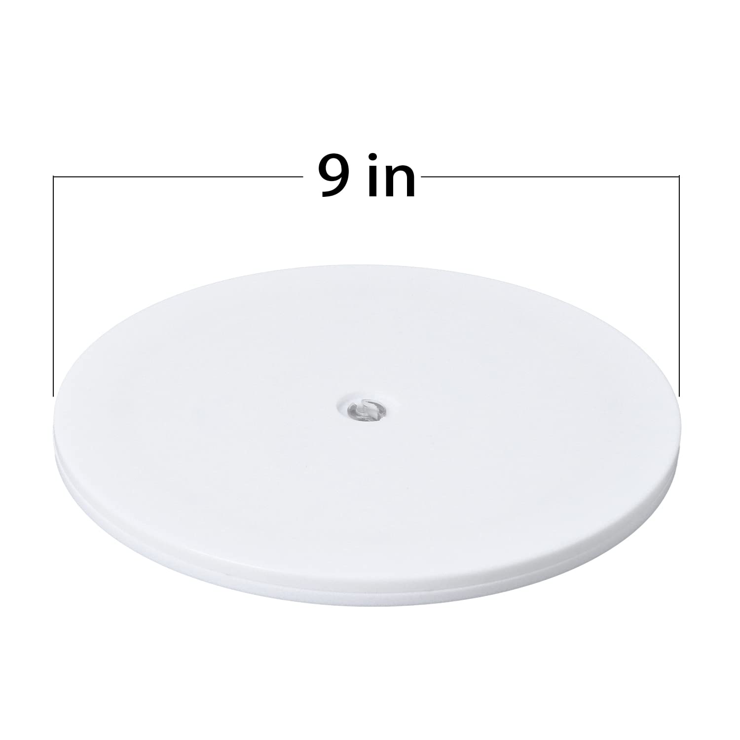 9 inch Lazy Susan Turntable White Acrylic Ball Bearing Rotating Tray for Spice Rack Table Cake Kitchen Pantry Decorating Bathrooms TV Laptop Computer Monitor  50-lb Load Capacity (360